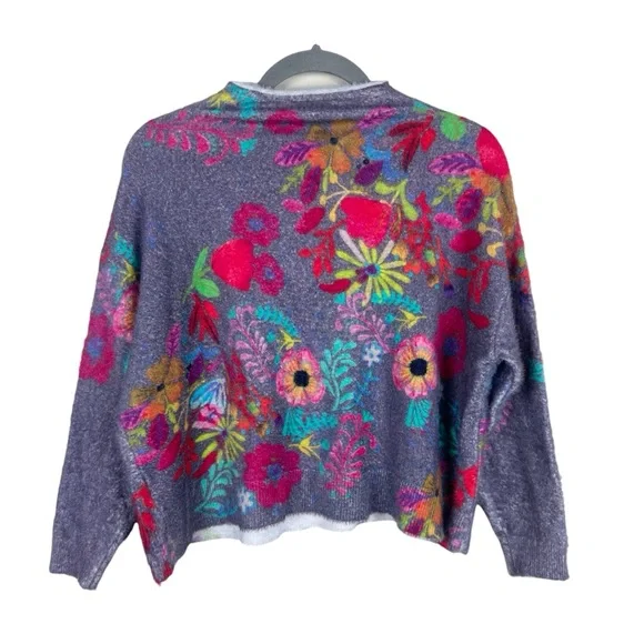 Natural Life Floral Mock Neck Pullover Sweater NWT Size XS/Small - Picture 3 of 5